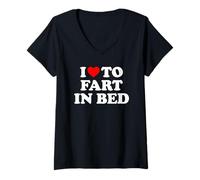 Donna I Love To Fart in Bed Maglietta con Collo a V