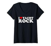 Donna I Love Yacht Rock - Divertente Musica Vecchia Classica Umorismo Dichiarazione Maglietta con Collo a V