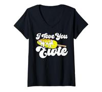 Donna I Love You Elote Corn on The COB Funny Mexican Food Maglietta con Collo a V
