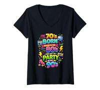 Donna I' m 70s Born 80s Raised 90s Party Funny Throwback Statement Maglietta con Collo a V