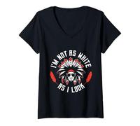 Donna I’m Not As White As I Look Funny Identity Humor Maglietta con Collo a V