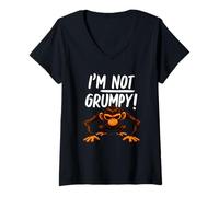 Donna I’m Not Grumpy Funny Angry Monkey Men Women Kids Maglietta con Collo a V