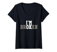 Donna I’m Ok - I’m Broken Maglietta con Collo a V