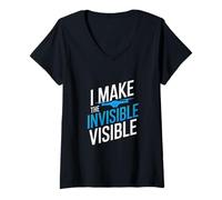 Donna I Make The Invisible Visible Maglietta con Collo a V