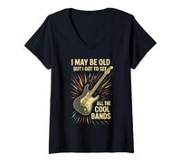 Donna I May Be Old But I Got To See all The Cool Bands Funny Maglietta con Collo a V