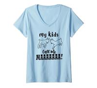 Donna i Miei Figli Mi Chiamano mAh Maglietta con Collo a V
