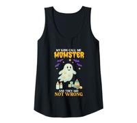 Donna I Miei Figli Mi Chiamano Momster Divertente Halloween Mamma Canotta