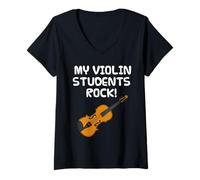 Donna I miei studenti di violino Rock, violinista Maglietta con Collo a V