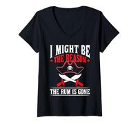 Donna I Might Be The Reason The Rum Is Gone Maglietta con Collo a V