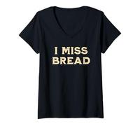 Donna I Miss Bread Divertente Maglietta con Collo a V