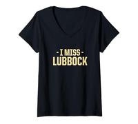 Donna I Miss Lubbock Texas American TX USA Resident Città Natale Maglietta con Collo a V