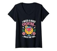 Donna I Need A Enorme Cocktail Tee for Party Vibes Maglietta con Collo a V
