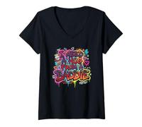 Donna I Need A Hug from A Baddie Urban Graffiti Art Divertente Maglietta con Collo a V