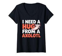 Donna I Need A Hug from My Axolotl, Funny Maglietta con Collo a V