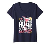 Donna I Need A Huge Coctail Funny Adult Humor Funny Drinking Quote Maglietta con Collo a V