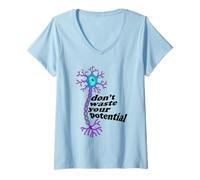 Donna I neuroni Non sprecano potenziale: Neurofani Science Meme Maglietta con Collo a V
