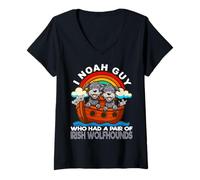 Donna I Noah Guy Che aveva Un Paio di levrieri irlandesi Cane Arca di Noè Maglietta con Collo a V