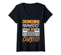 Donna I Numeri scricchiolanti Sono Il Mio Design Cardio Maglietta con Collo a V