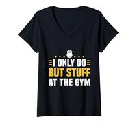 Donna I Only Do Butt Stuff At The Gym Funny Fitness Maglietta con Collo a V