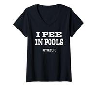 Donna 'I Pee in Pools Key West, FL' Florida Divertente Idea Regalo Maglietta con Collo a V