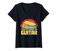 Donna I Plan On Playing The Guitar Retirement Guitarist, Regalo da Uomo Maglietta con Collo a V