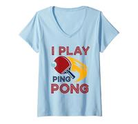 Donna I Play Table Tennis Retro Sports Player Paddle Funny Maglietta con Collo a V