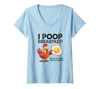 Donna I Poop Breakfast Qual è il tuo superpotere Maglietta con Collo a V
