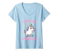 Donna I Run On Sprinkles Funny Unicorn Maglietta con Collo a V