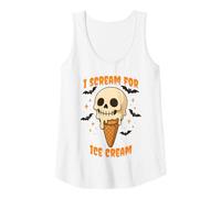 Donna I Scream for Ice Cream Cone Skull Halloween Canotta