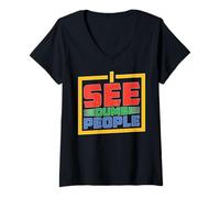 Donna I See Dumb People |||- Maglietta con Collo a V