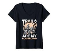 Donna I sentieri Sono Il Mio Parco Giochi ATV Rider Fun Maglietta con Collo a V