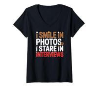 Donna I Smile in Photos I Stare in INTERVIEWS Maglietta con Collo a V