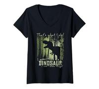 Donna I Speak Dinosaur And I Know Things Meme dell'ombra del T-Rex Maglietta con Collo a V