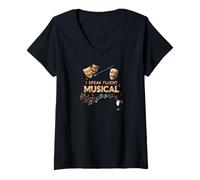 Donna I Speak Fluent Musical Theater Broadway Show Design Maglietta con Collo a V