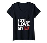 Donna I Still Love My Ex Sarcasmo di relazione di Rottura |- Maglietta con Collo a V