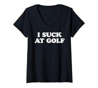 Donna I Suck At Golf Funny Simple Typography Maglietta con Collo a V