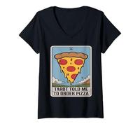 Donna I tarocchi Mi Hanno Detto di ordinare Una Pizza Carta divert Maglietta con Collo a V