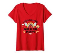 Donna I Teach The Cutest Bees in The Bee Hive Pre School Teacher Maglietta con Collo a V
