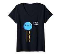 Donna I Think I'm Fat Stick Figure Humor Maglietta con Collo a V