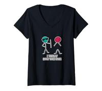 Donna I Totally Have Your Back Funny Stick Figure Joke Humor Maglietta con Collo a V