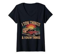Donna I Tow Things and I know Things Fathers Day Maglietta con Collo a V