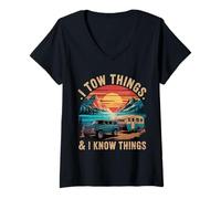 Donna I Tow Things and I know Things Maglietta con Collo a V