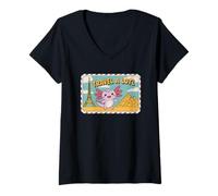 Donna I Travel A Lotl, Funny Axolotl Travelling Maglietta con Collo a V