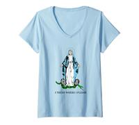 Donna I Tread Where I Please Mary Calpestando Snake Religious Maglietta con Collo a V