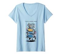 Donna I Used to Remember Things... Funny PC Inept Cat Retro Maglietta con Collo a V