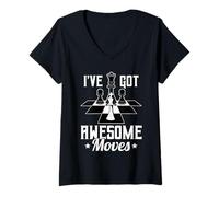 Donna I’ve Got Awesome Moves Funny Chess Design Maglietta con Collo a V