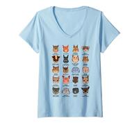 Donna I volti degli scoiattoli Maglietta con Collo a V