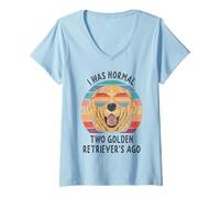 Donna I Was Normal 2 Golden Retrievers Ago Dog Gifts Maglietta con Collo a V