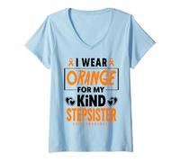 Donna I Wear Orange for My Stepsister COPD Warrior COPD Consapevolezza Maglietta con Collo a V