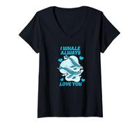 Donna I Whale Always Love You, Maglietta da Gioco con Balena e Oceano Maglietta con Collo a V